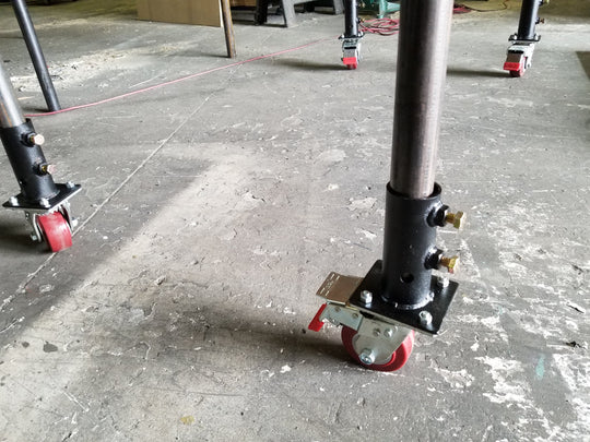 Deck leg caster insert