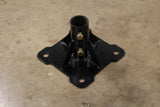 Bracket designed for mounting pipe to truss, base plates, or screwed directly to the stage