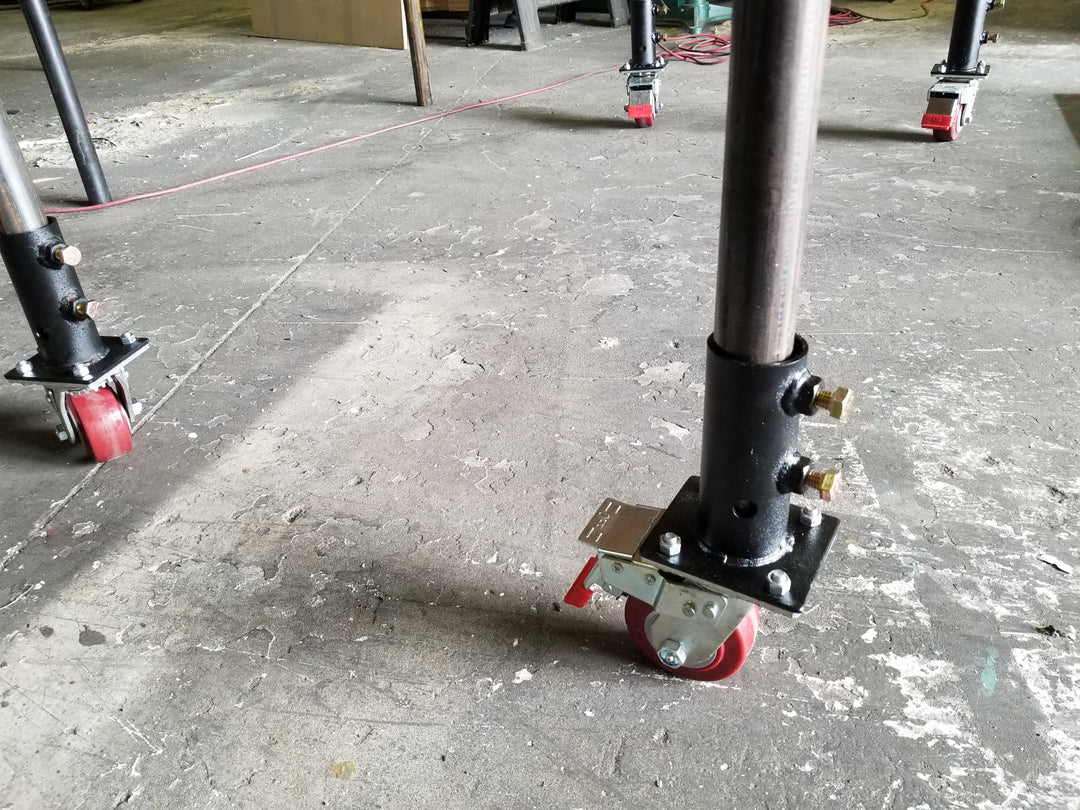 Deck leg caster insert