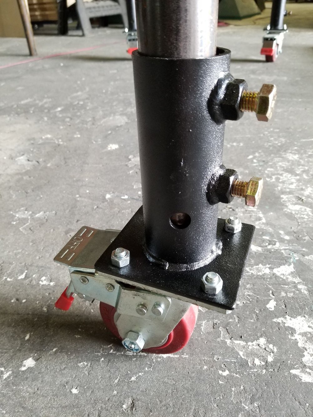 Deck leg caster insert